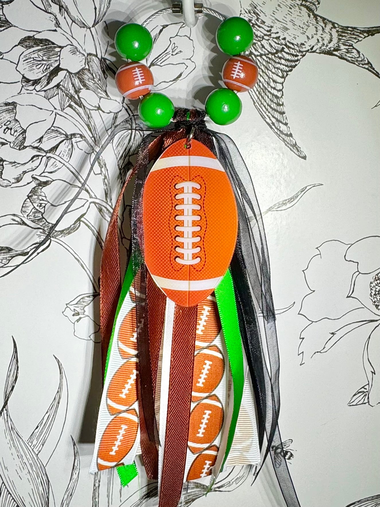 Football | Ribbon Bag Charm