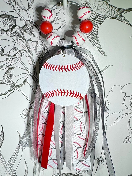 Baseball | Ribbon Bag Charm