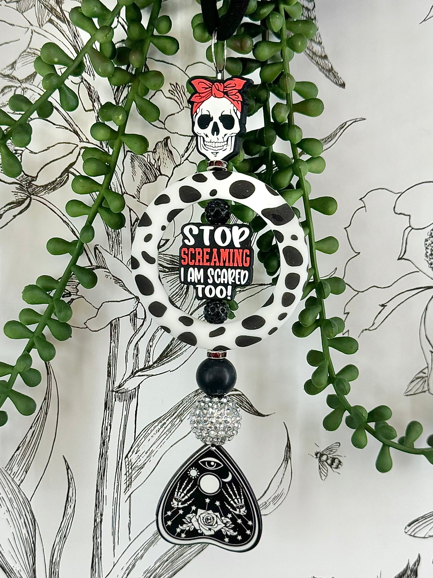 Stop Screaming | Ouija | Rearview Mirror Charm