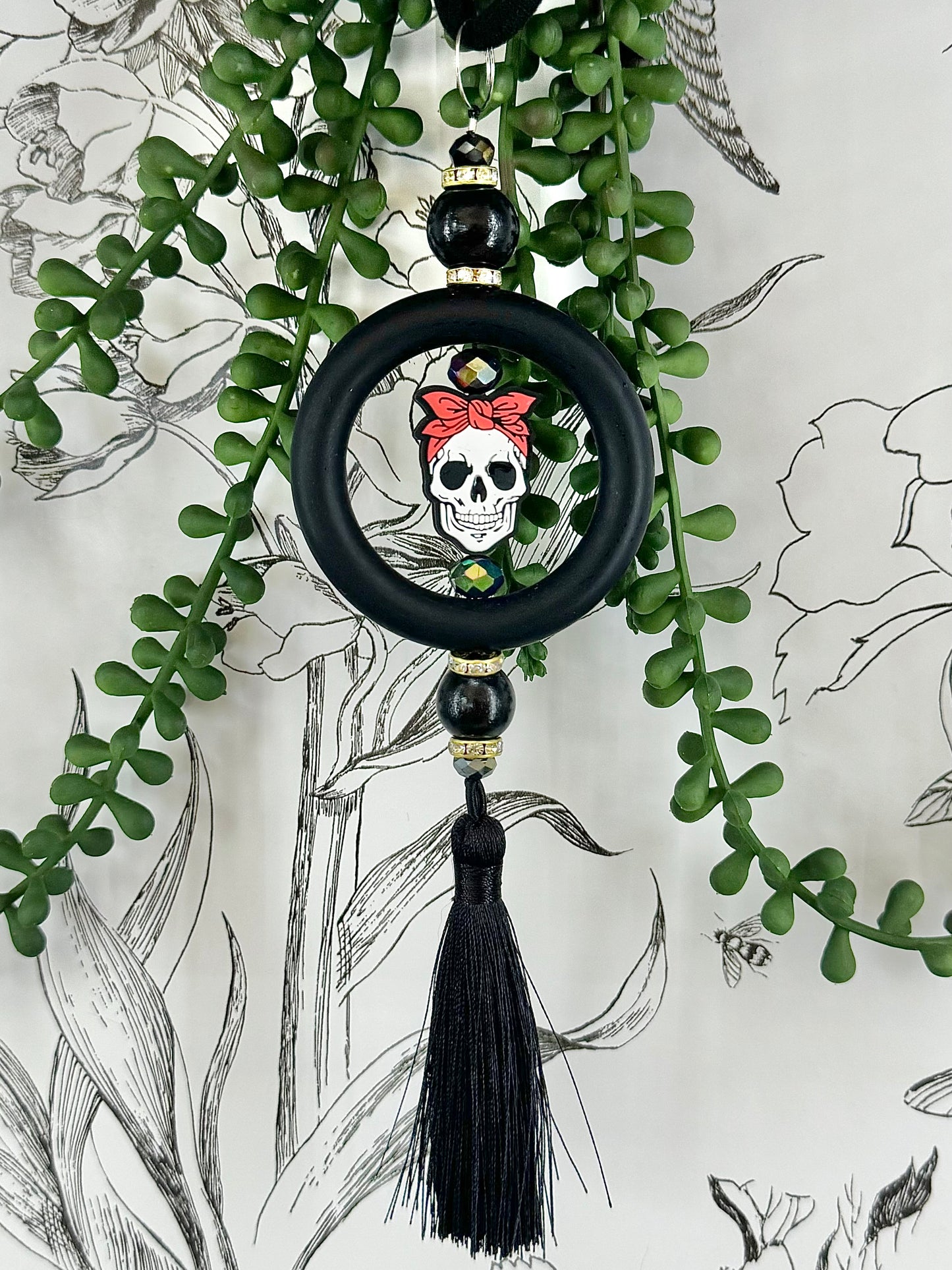 Skull Bandana | Rearview Mirror Charm