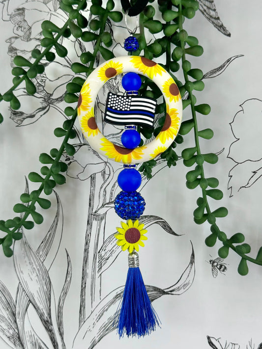 Blue Line | Sunflower | Rearview Mirror Charm