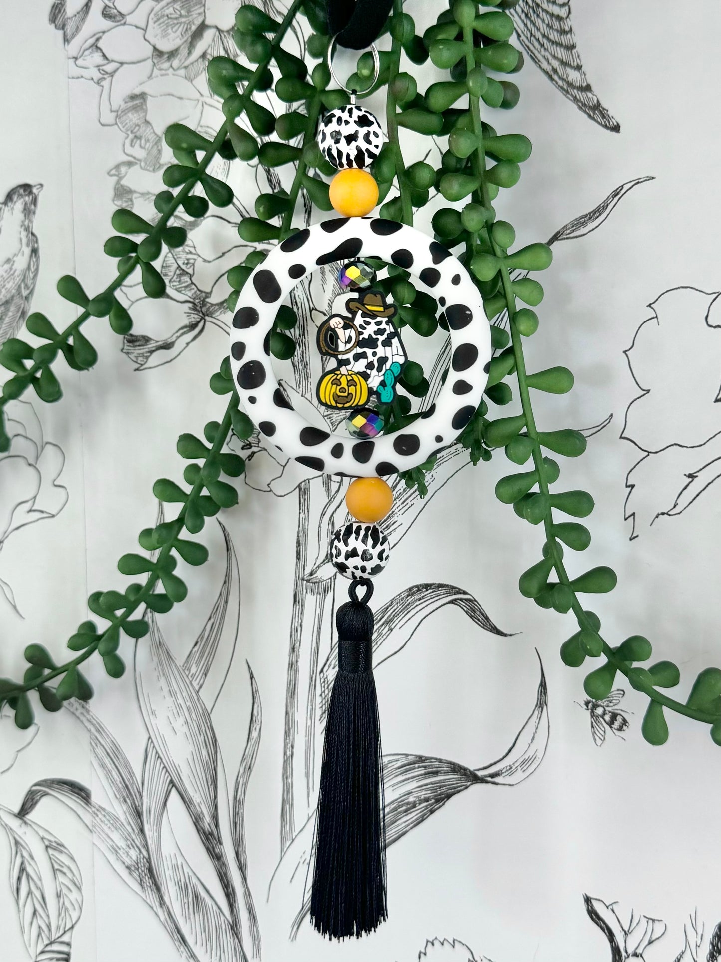 Cow Print Ghost | Rearview Mirror Charm