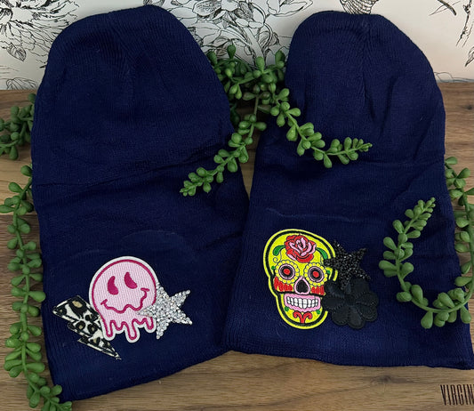 Adult Patch Beanies | Navy Blue