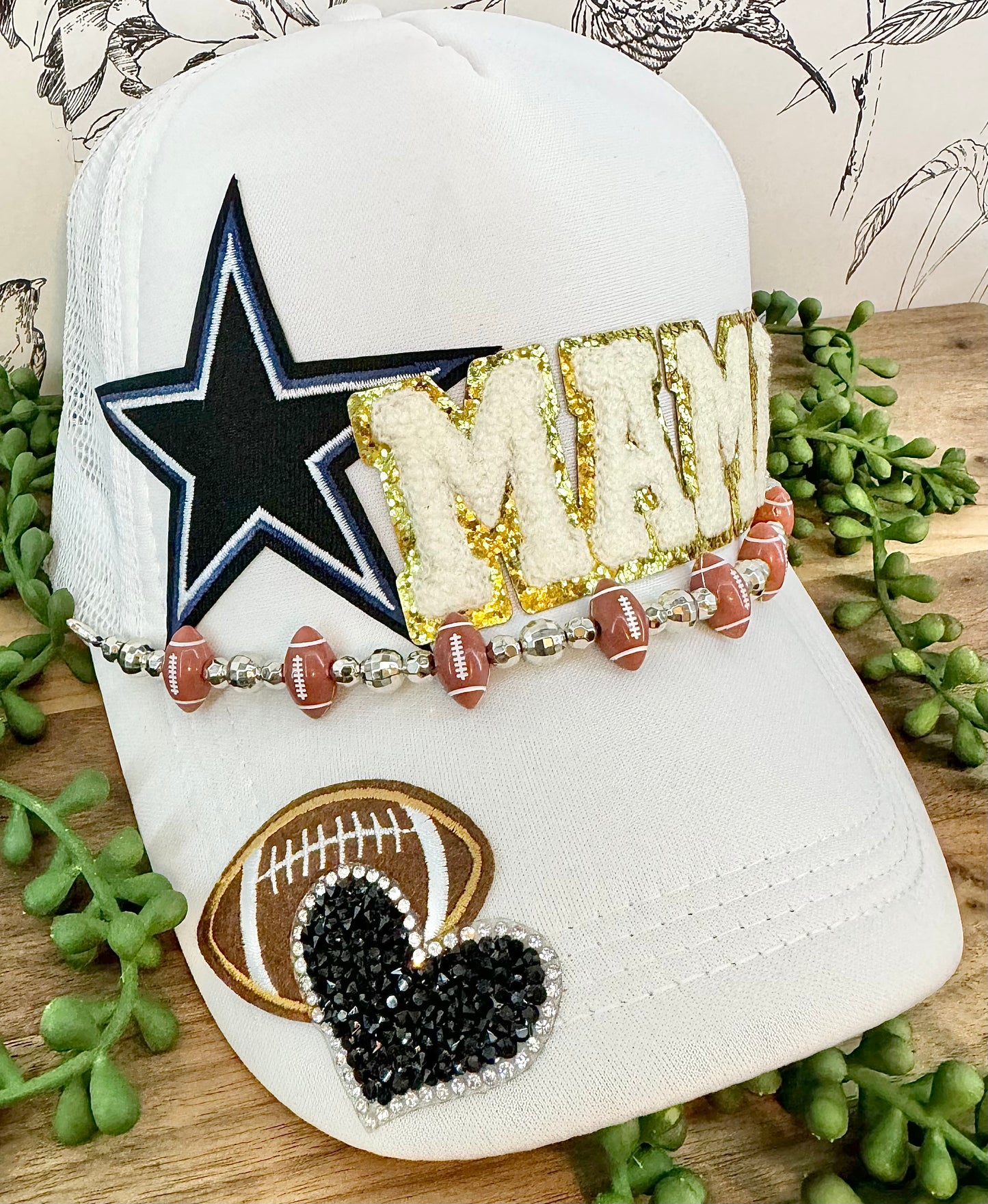 Blue Star Mama Football Patch Hat