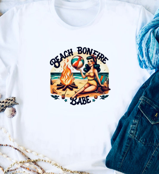 Beach Bonfire Babe Pinup Tee - Unisex