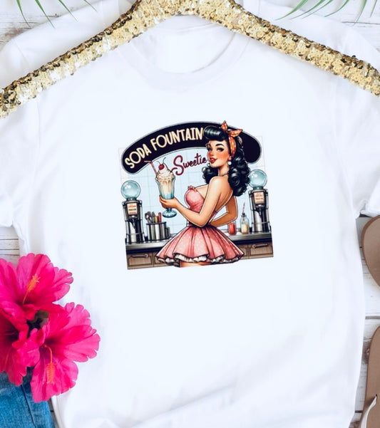 Soda Fountain Pinup Tee - Unisex